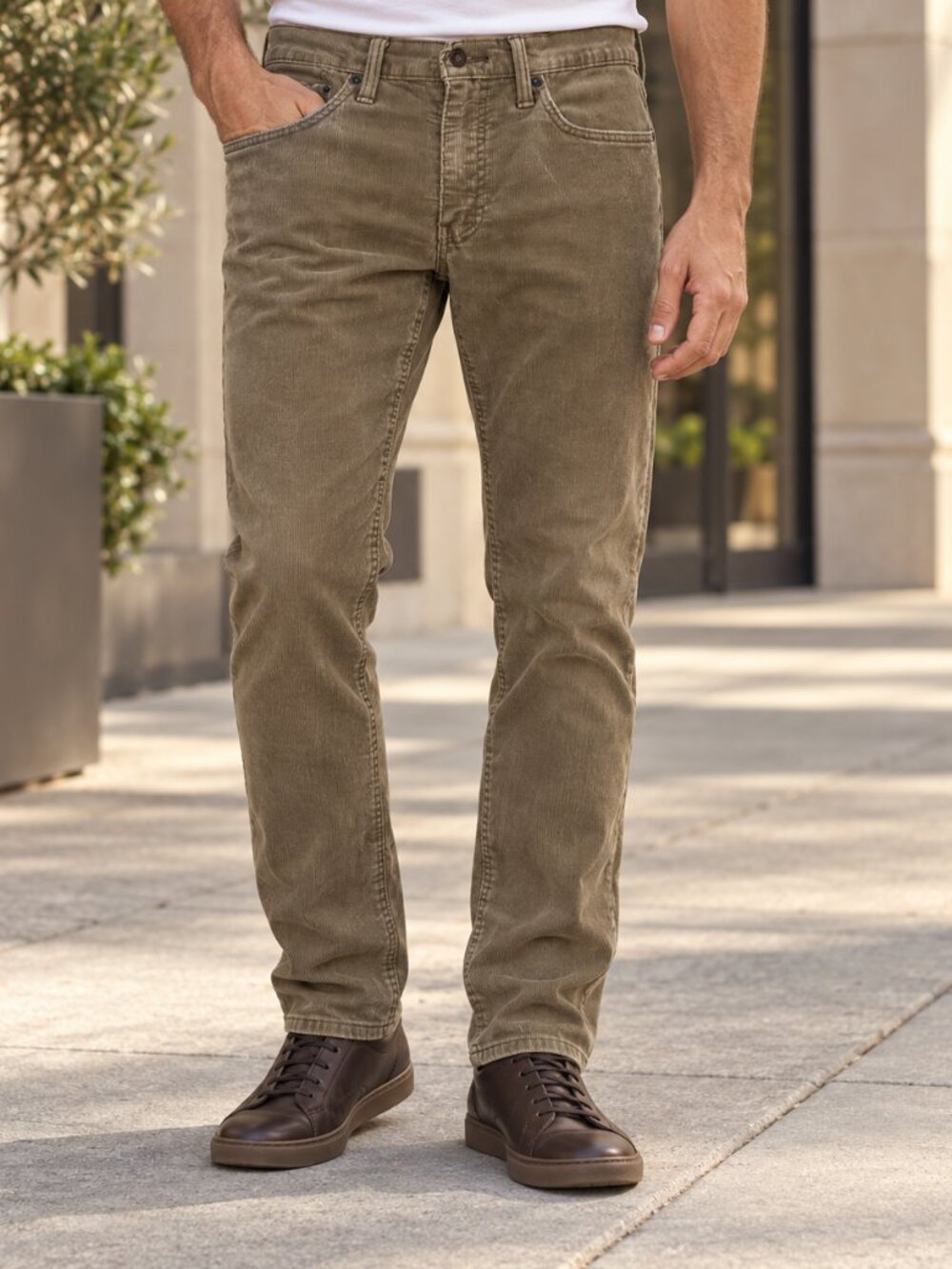 Levi’s 511 Men’s 34x32 Olive Brown Corduroy Slim Fit Stretch Pants
